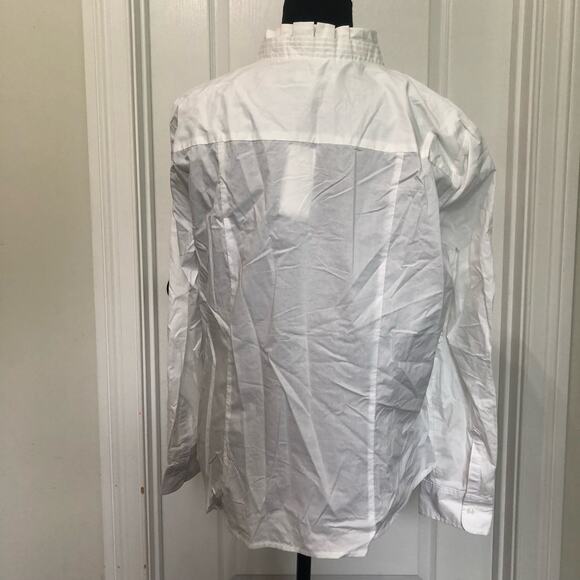 Charter Club Women's Blouse Button Up Shirt Ruffle Detail White Petite Size XL - Picture 5 of 9